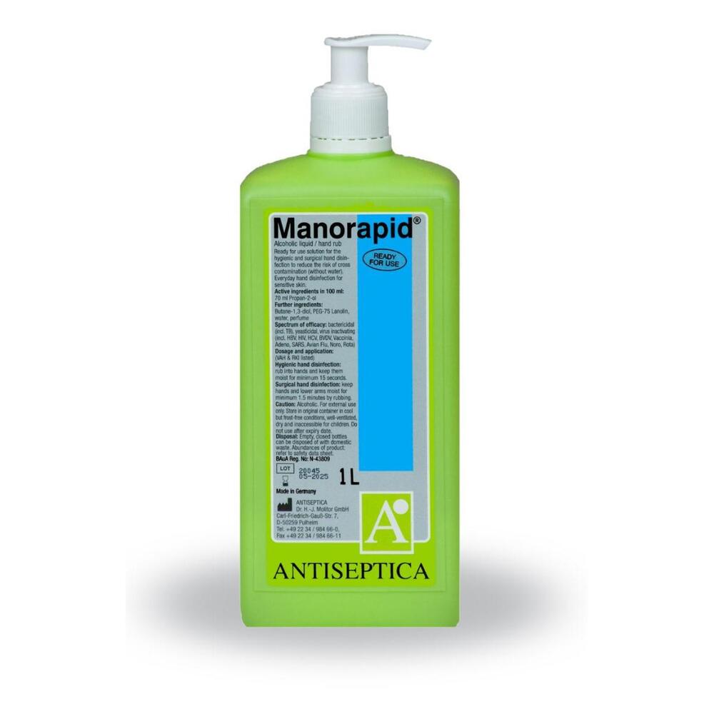 62-580202 MANORAPID HAND SANITIZER 1L W/PUMP